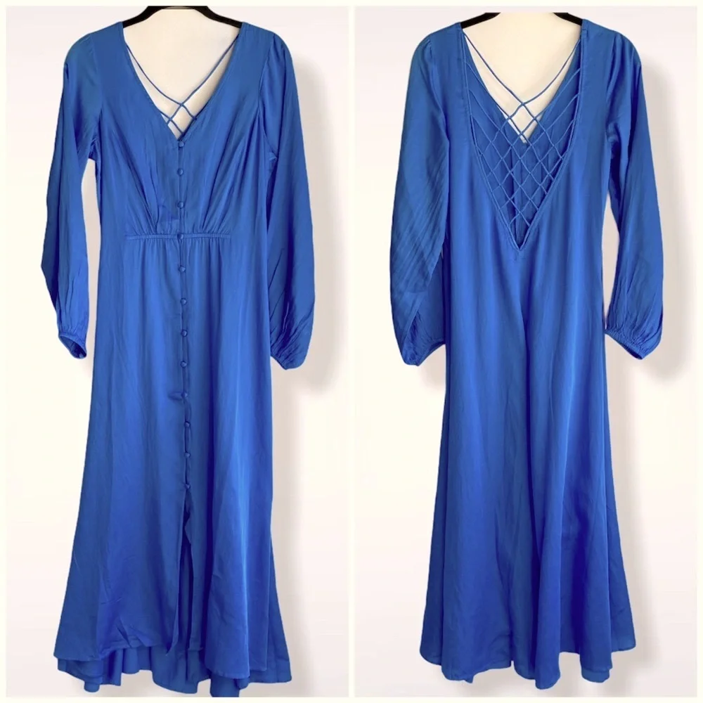 Free People Later Days Dress, sz 4, Blue